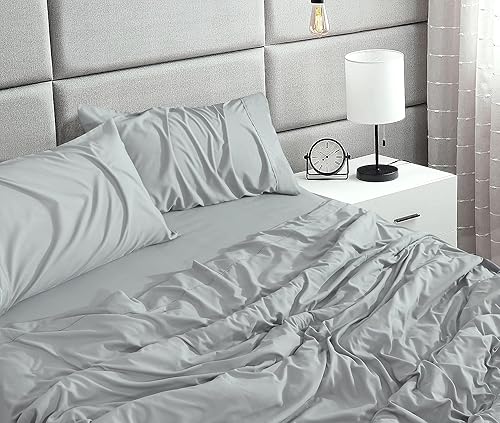 Vista 27 de RUVANTI Juego de sábanas de microfibra cepillada de 4 piezas (1 sábana bajera, 1 sábana encimera, 2 fundas de almohada), con bolsillos profundos