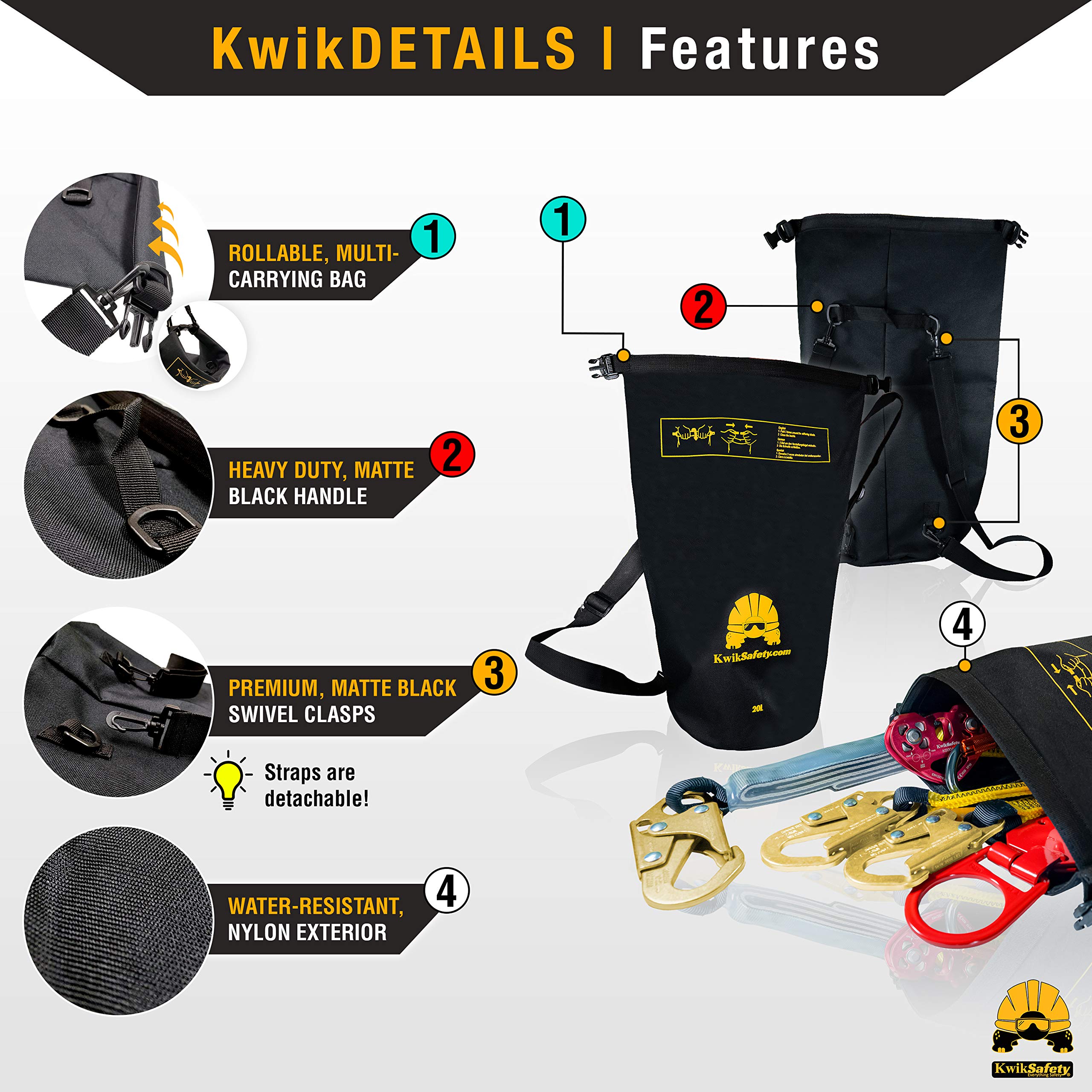 KwikSafety TSUNAMI Fall Arrest Kit - 25ft Lifeline -5