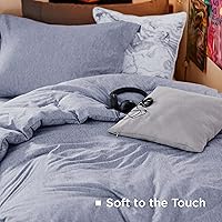 Vista 101 de Bedsure - Juego de edredón tamaño matrimonial de 3 piezas, teñido catiónico azul marino, ropa de cama para todo el año, 1 edredón de 82 x 86