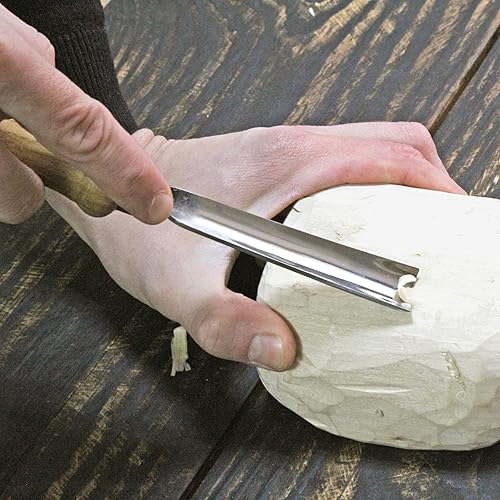 Miniatura 6 de Stryi G825 - Guanga de tallado de madera, hoja de 1 pulgada de ancho, cincel semiredondo, guangas básicas para tallado de madera, guanga para