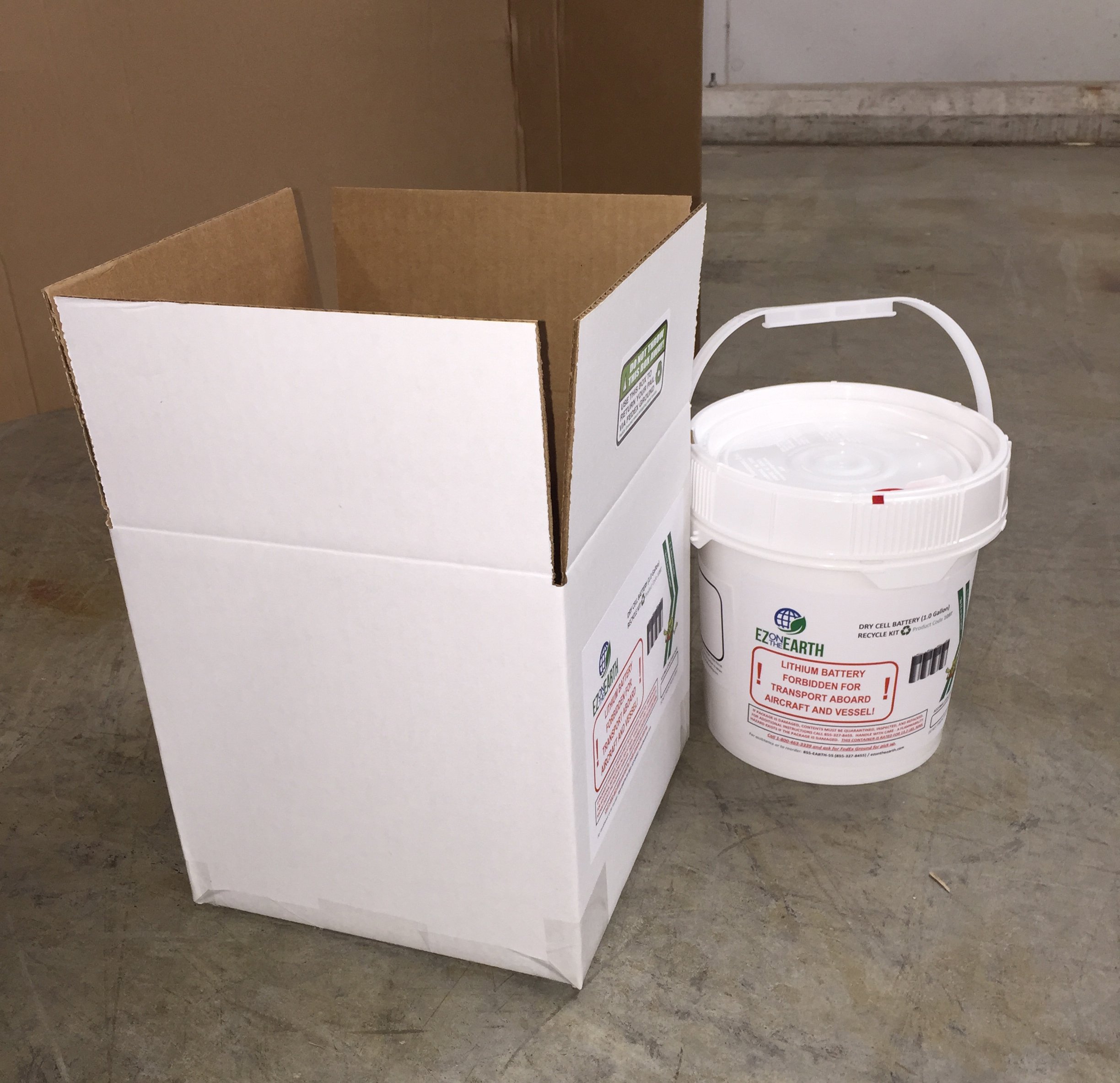 EZ on the Earth Battery Recycling Container Kit, 1 Gallon Battery