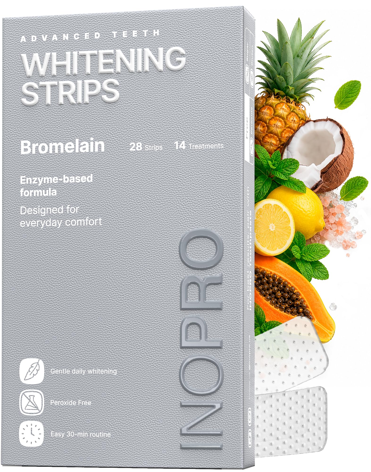 InoPro Natural Teeth Whitening Strips Kit 14 Treatments - teeth whitening | Mubboo