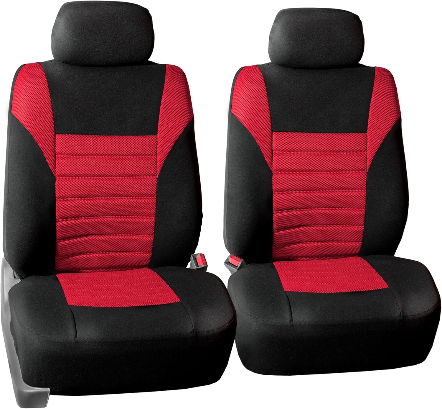 TLH 3D Air Mesh Fabric Automotive Car Seat Covers Front Seats Only, Red Car Seat Covers Airbag Compatible Interior Accessories Covers Universal Fit Car Seat Covers for Cars, Auto, Trucks, SUV