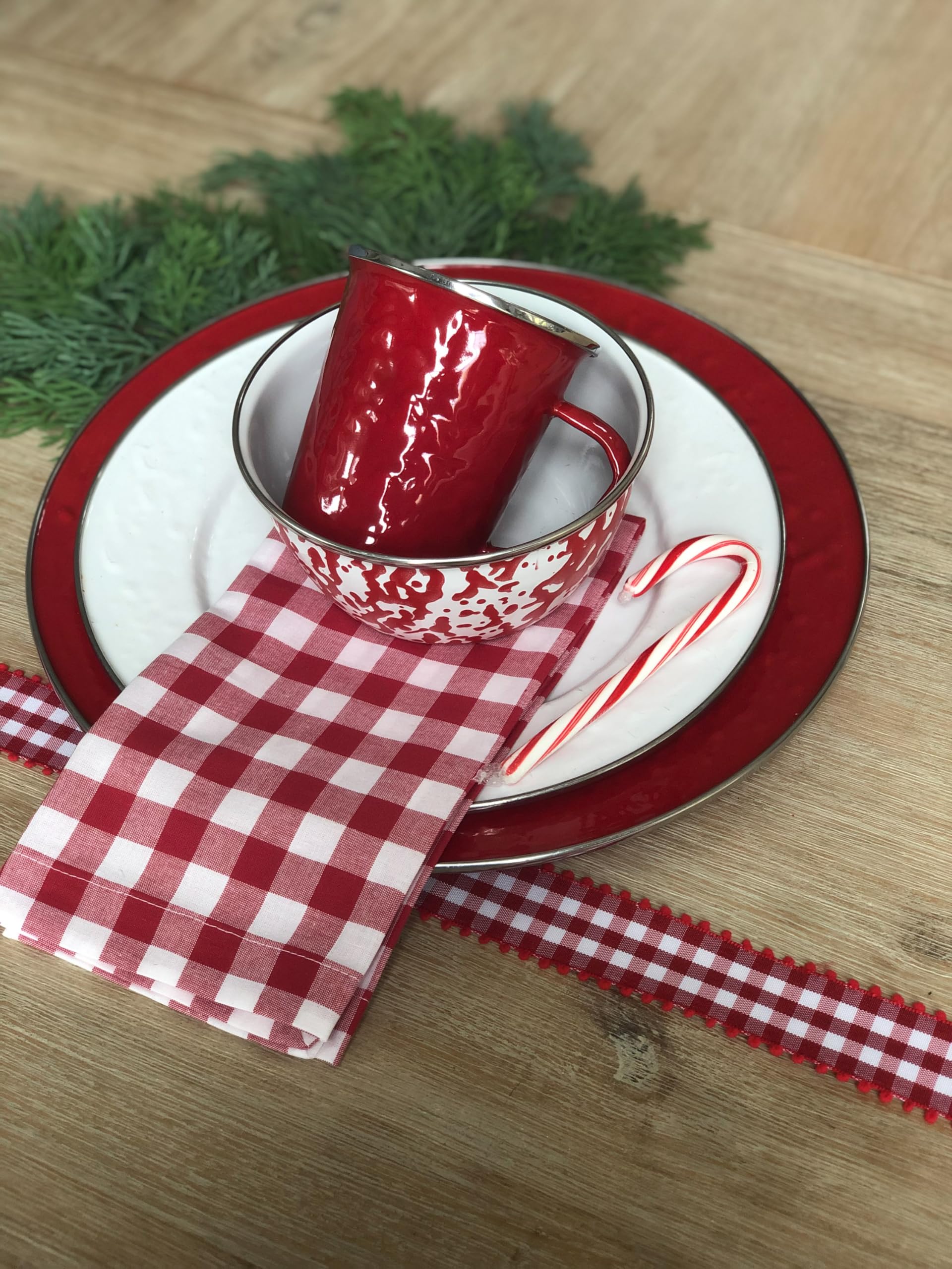 Golden Rabbit Set Di Tazze In Smalto Ricciolo Rosso - 113-340 Ml - Acciaio Al Carbonio, Lavabili In Lavastoviglie