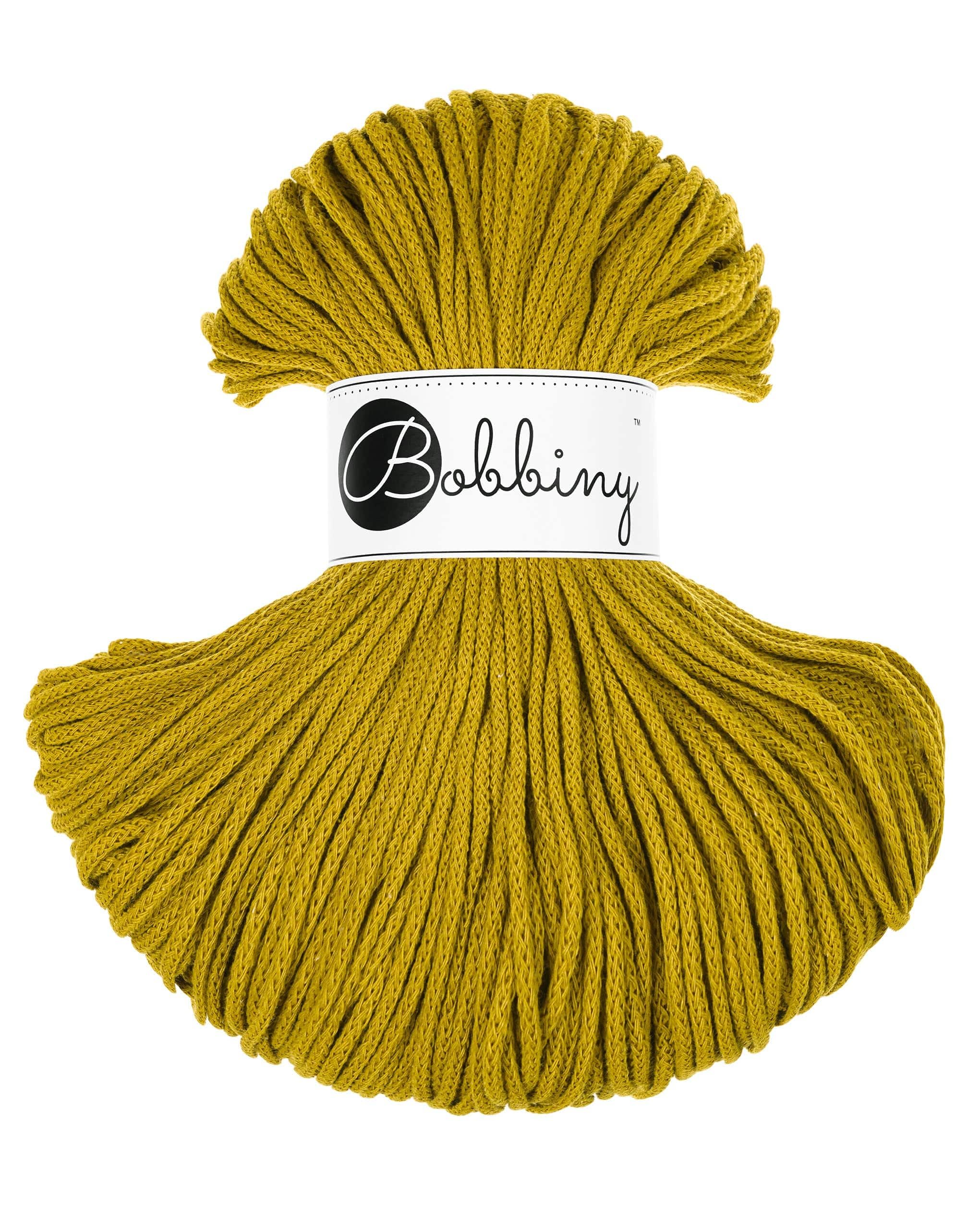 Bobbiny Junior 3mm Braided Macrame Cord (Spicy Yellow) 100m