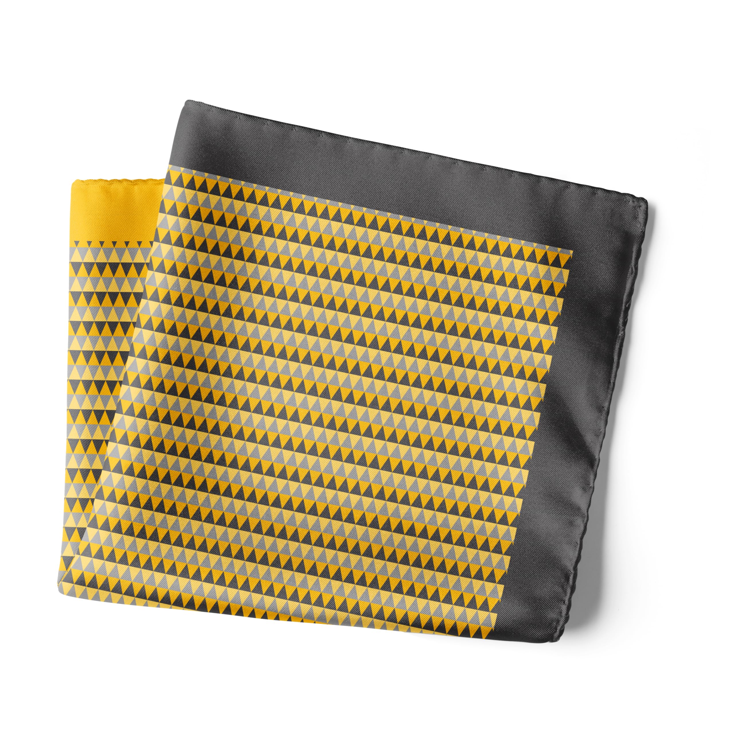 Chokore Tangerine & Grey Silk Pocket Square From The Plaids Line