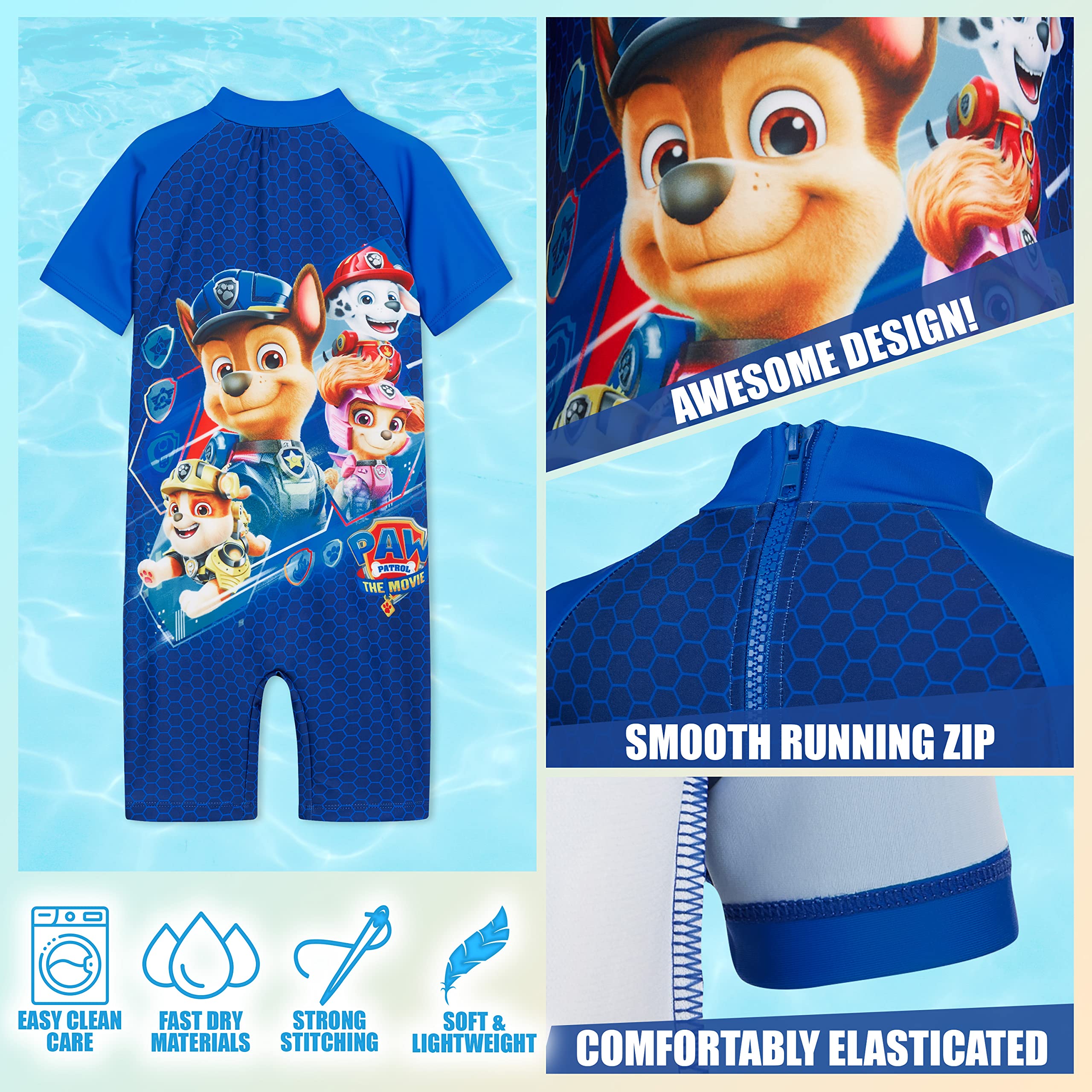 Paw Patrol Maillot de Bain Garçon Pat Patrouille Combinaison Piscine Une Pièce