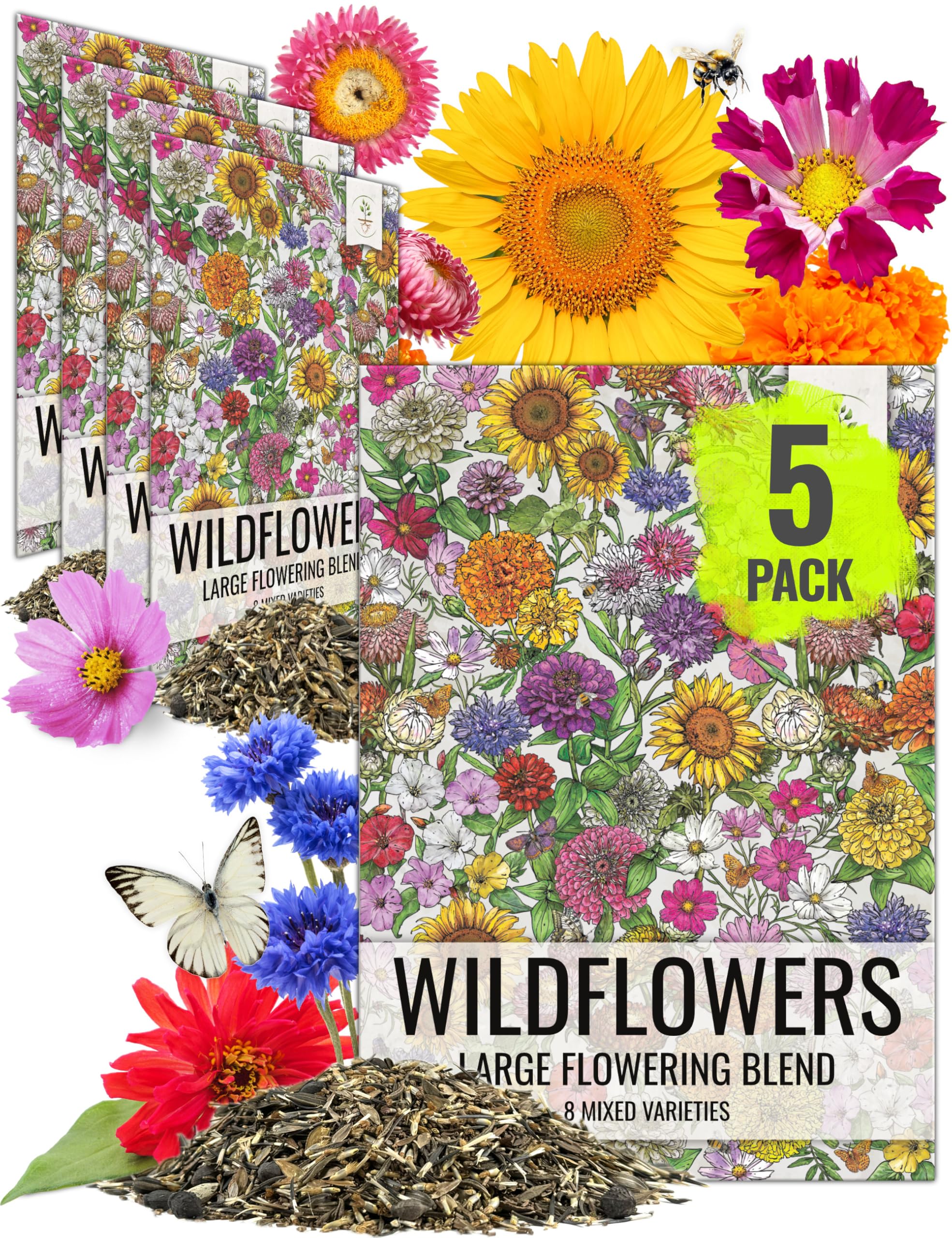 Seed Needs Large Blooms 5-Pack Mix
