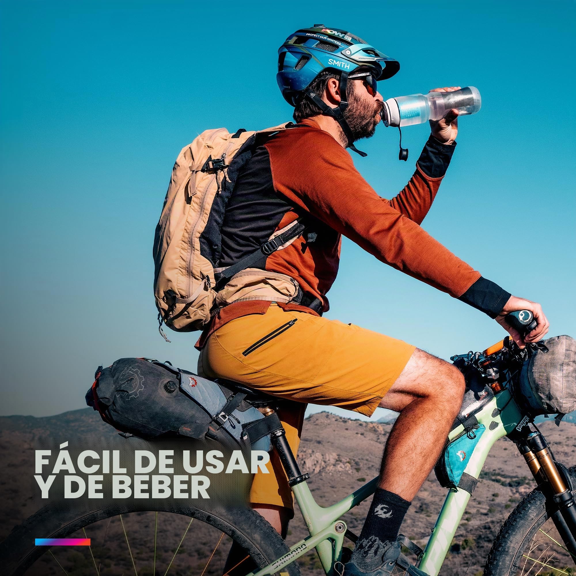 HydraPak Breakaway+ - Tapa de filtro - Accesorio de filtración de agua - Flujo rápido - Se adapta a botellas de bicicleta y deportes, perfecto para ciclismo, actividades al aire libre, viajes y