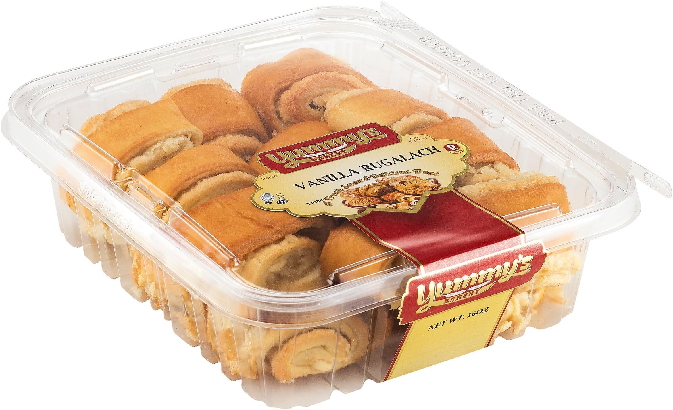 Yummys Cookies Fresh Baked Home Style Rugelach Crescent Filled Pastries, 16 oz., Vanilla