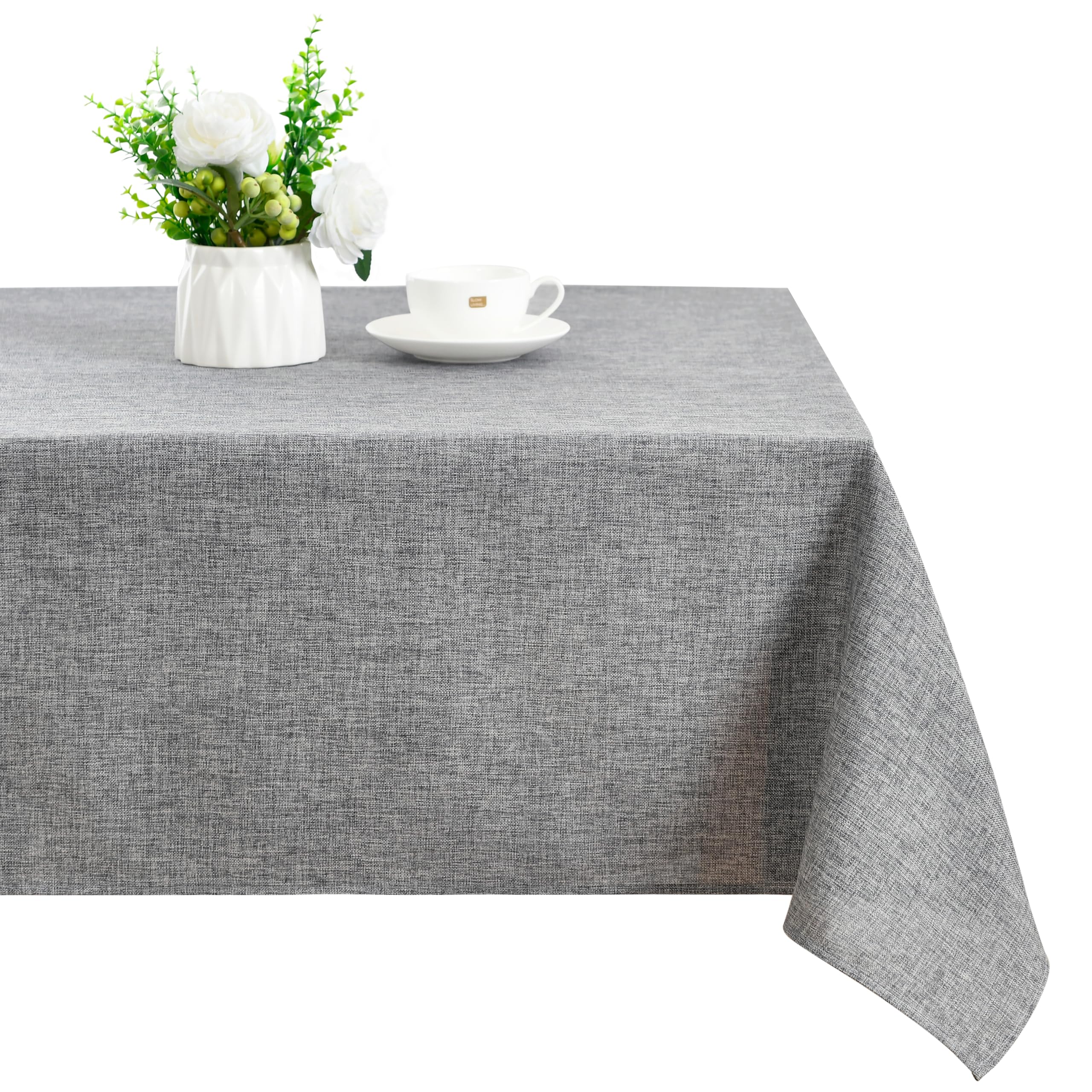 【新品】WHAT WE WANT WWW_EXTENSIONTABLE XWZO 2 Pack Faux Linen Tablecloth Rectangular - Wrinkle Free