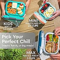 Vista 6 de Bentgo Kids Chill lonchera; solución para el almuerzo con 4 compartimentos y paquete de hielo extraíble para comidas y aperitivos para llevar, a