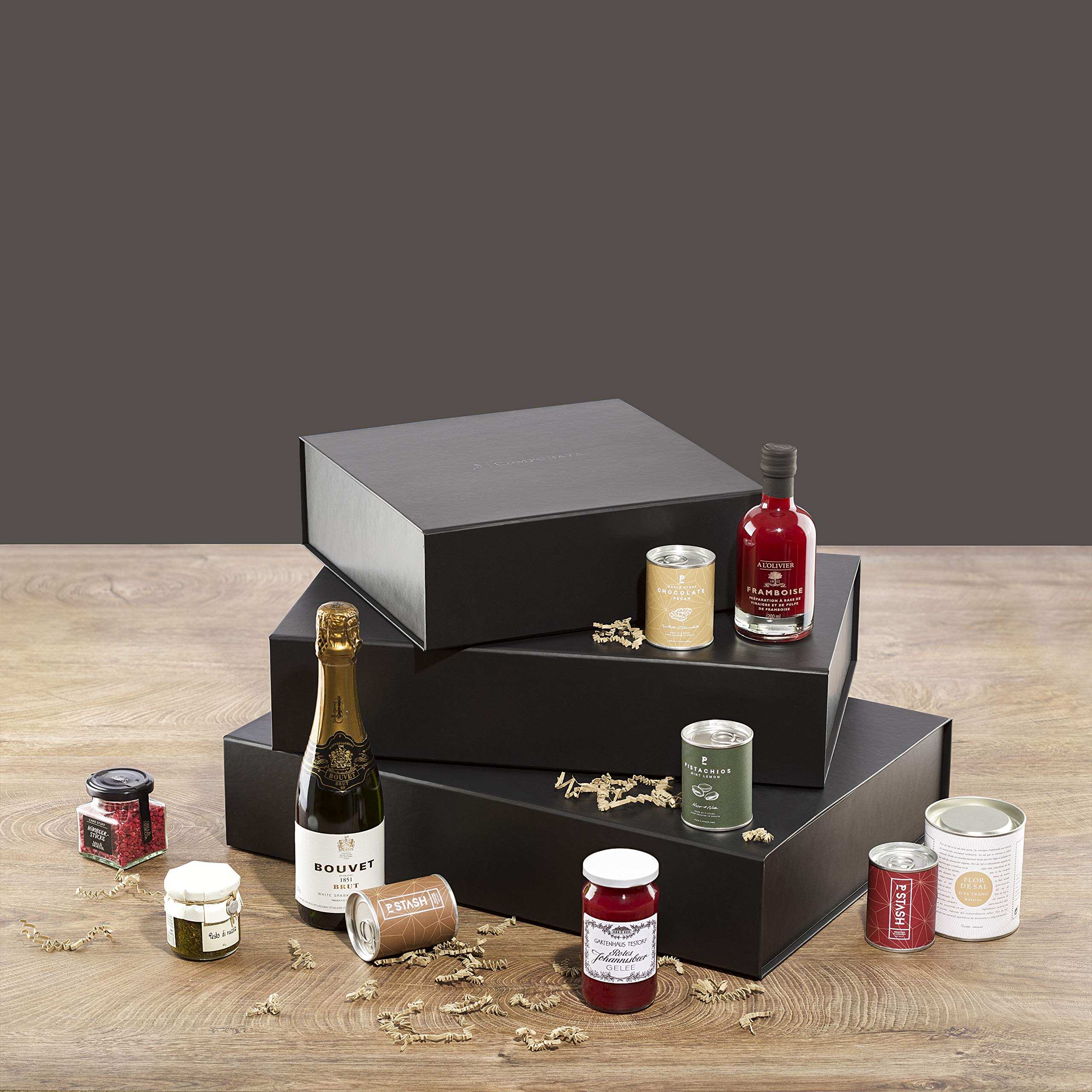 25x XXL Premium Magnetbox mit Deckel 50 x 35 x 10cm matt-schwarz, faltbar | Geschenkbox mit Magnet-Verschluss für Weihnachten, Geburtstag, Hochzeit Geschenk-Karton Präsentbox leer