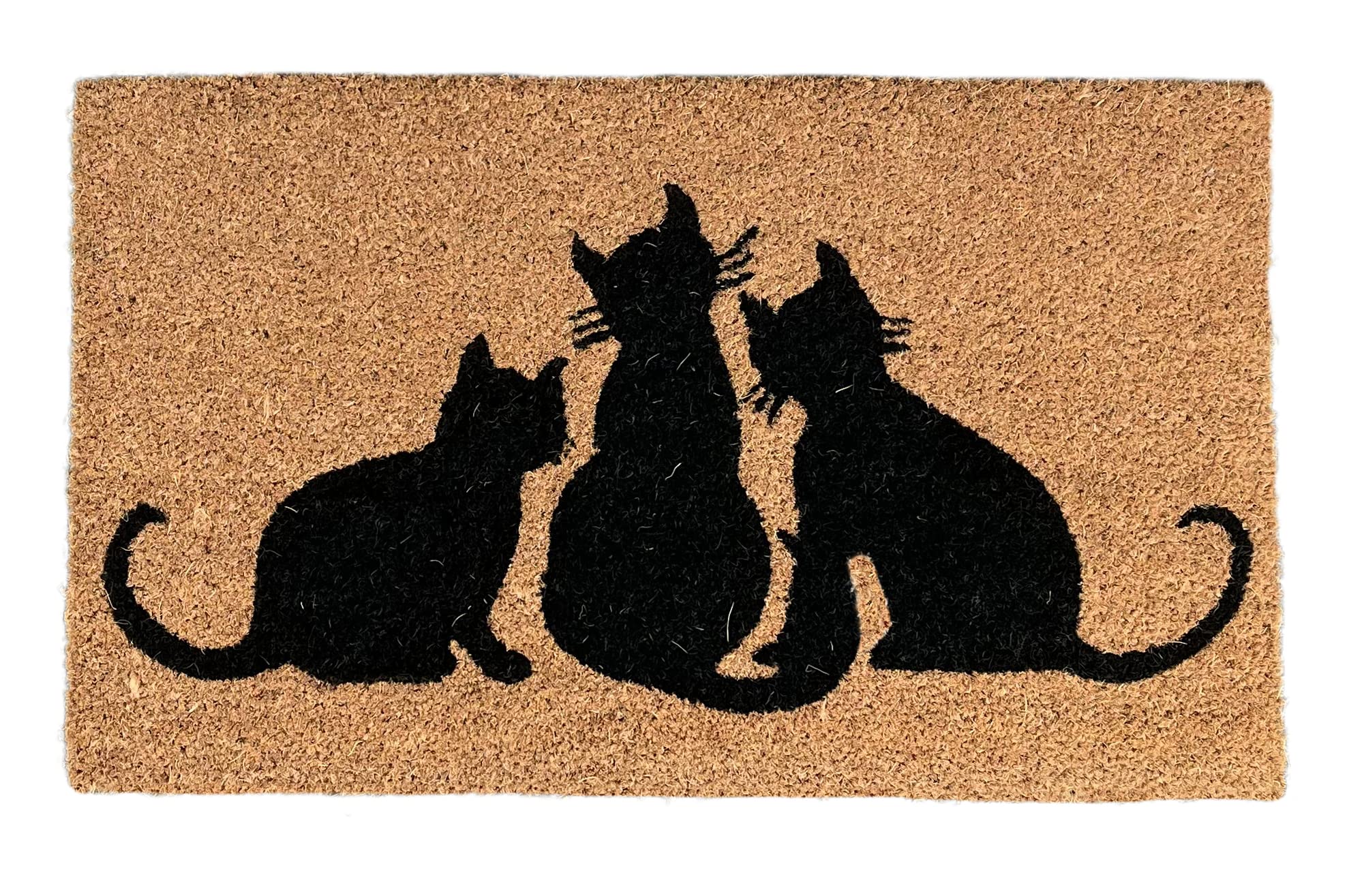 Selections Coir Indoor & Outdoor Doormat with Sitting Cats Design