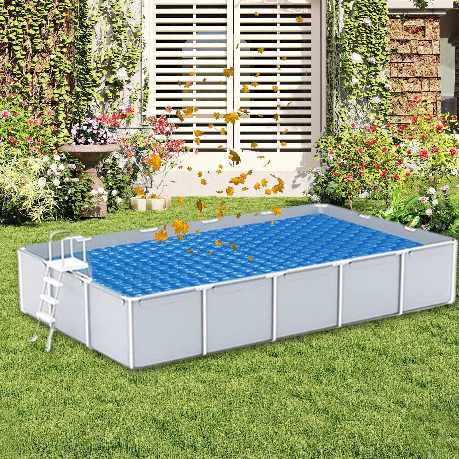 Teli Da Piscina Copertura Per Vasca Idromassaggio Resistente Ai Raggi UV | Copertura Solare Per Piscina Utilizzabile In Inverno, , Spa, Laghetto, Nuoto, Prato, Patio E Giardino