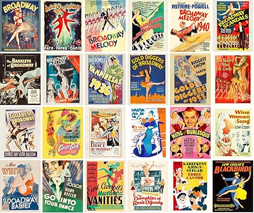 Miniatura 2 de PIXILUV Postales vintage 24 piezas vintage Broadway películas musicales pósteres de película vintage REPRINT