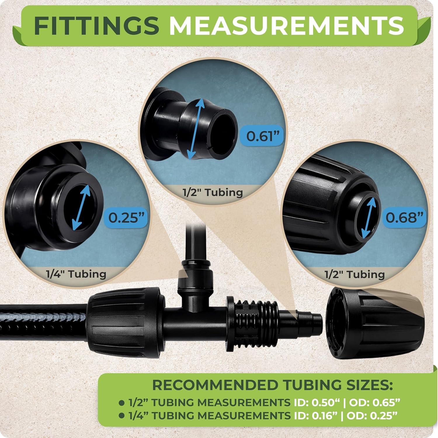Carpathen 50 FT 1/2 Irrigation Tubing Mainline - Drip Irrigation Tubing Perfect for Push-To-Connect Garden Irrigation System, or as Blank Distribution Hose with 4 Connectors Included