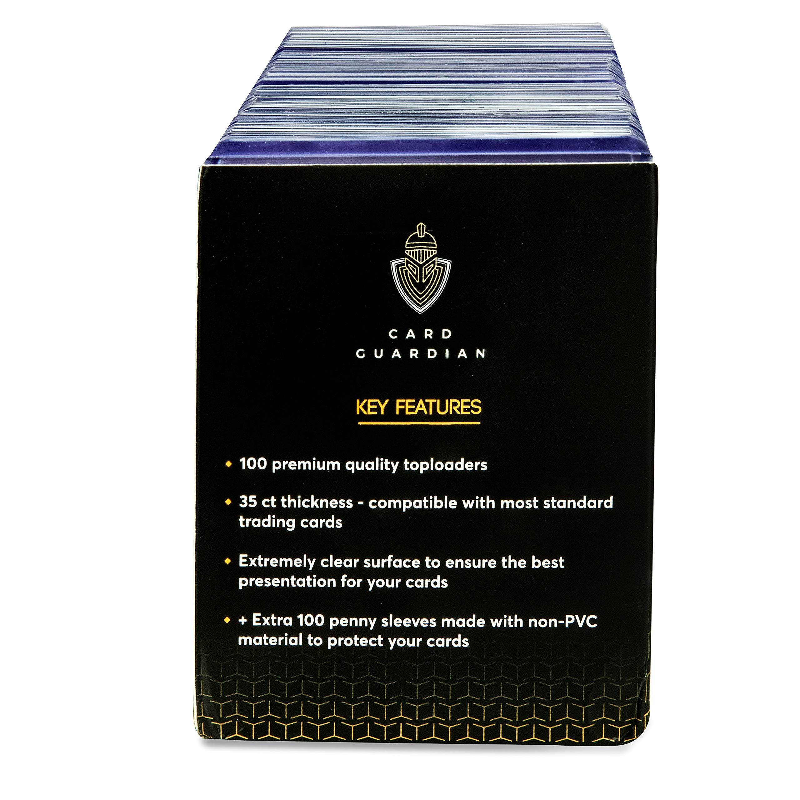 Card Guardian - 100 Toploader mit Hüllen für Sammelkartenspiele TCG