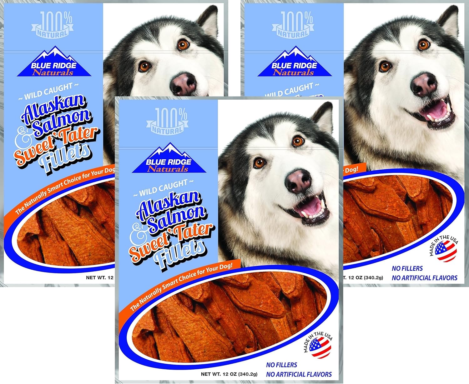 Blue Ridge Naturals (3Pack) Salmon and Sweet Tater Fillets - 12oz