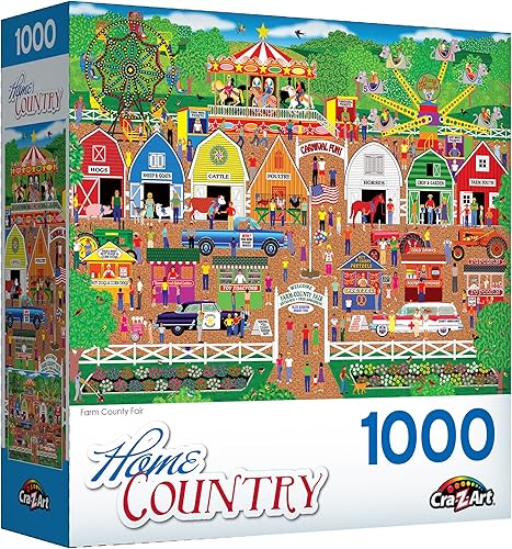Miniatura 2 de Farm County Fair, Home Country Collection 1000 piezas rompecabezas por artista Mark Frost