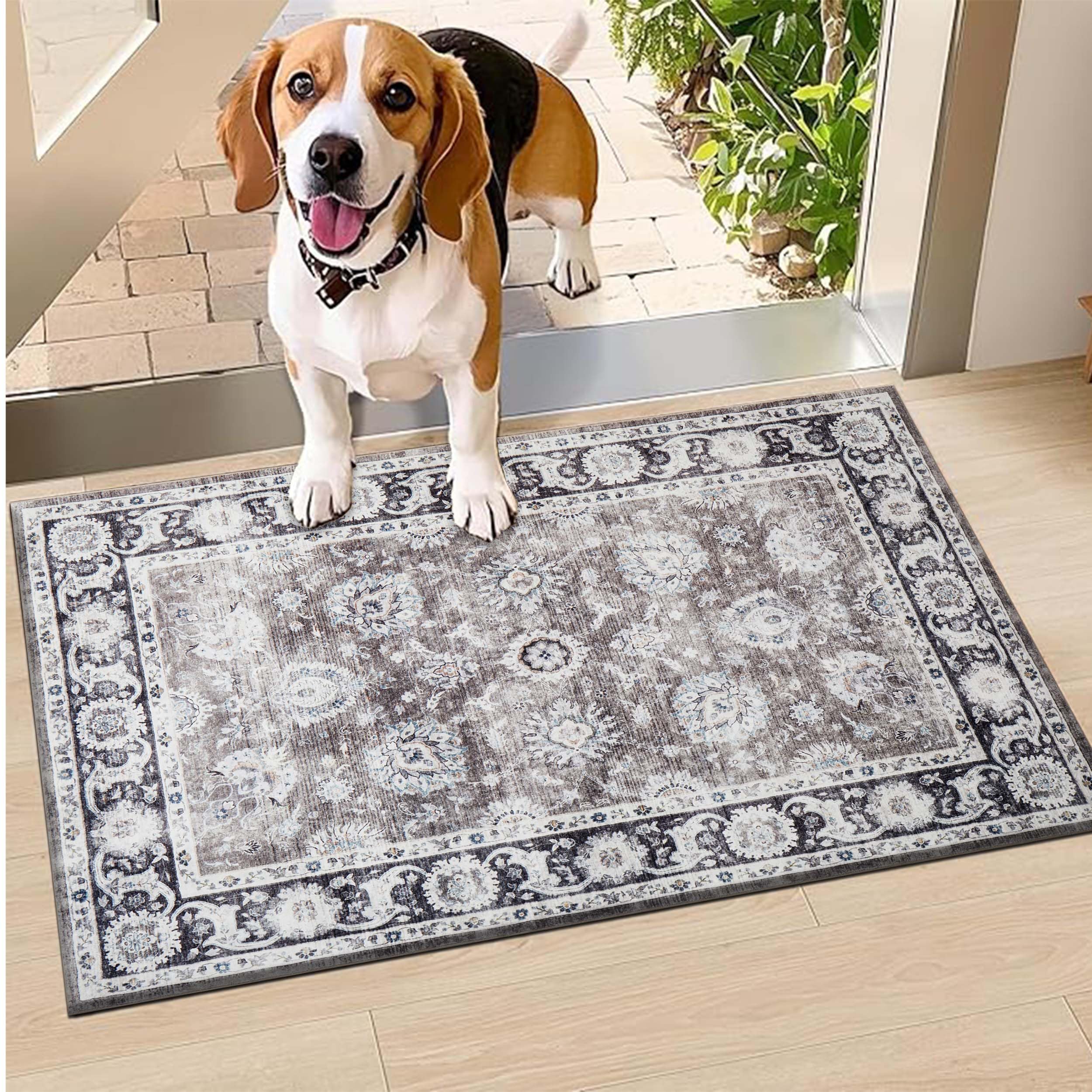 Hafaa Door Mat 40 x 60 cm – Harmony Machine Washable Mat Super Soft Non Slip Doormat Indoor Outdoor Water Absorbent Floor Mats Heavy Duty Entrance Rug