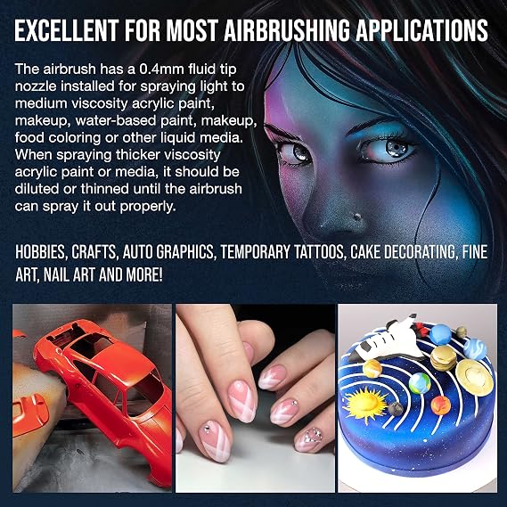 Master Airbrush Powerful Cordless Airbrushing System Kit - 20 to 36 PSI