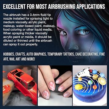 Master Airbrush Powerful Cordless Airbrushing System Kit - 20 to 36 PSI