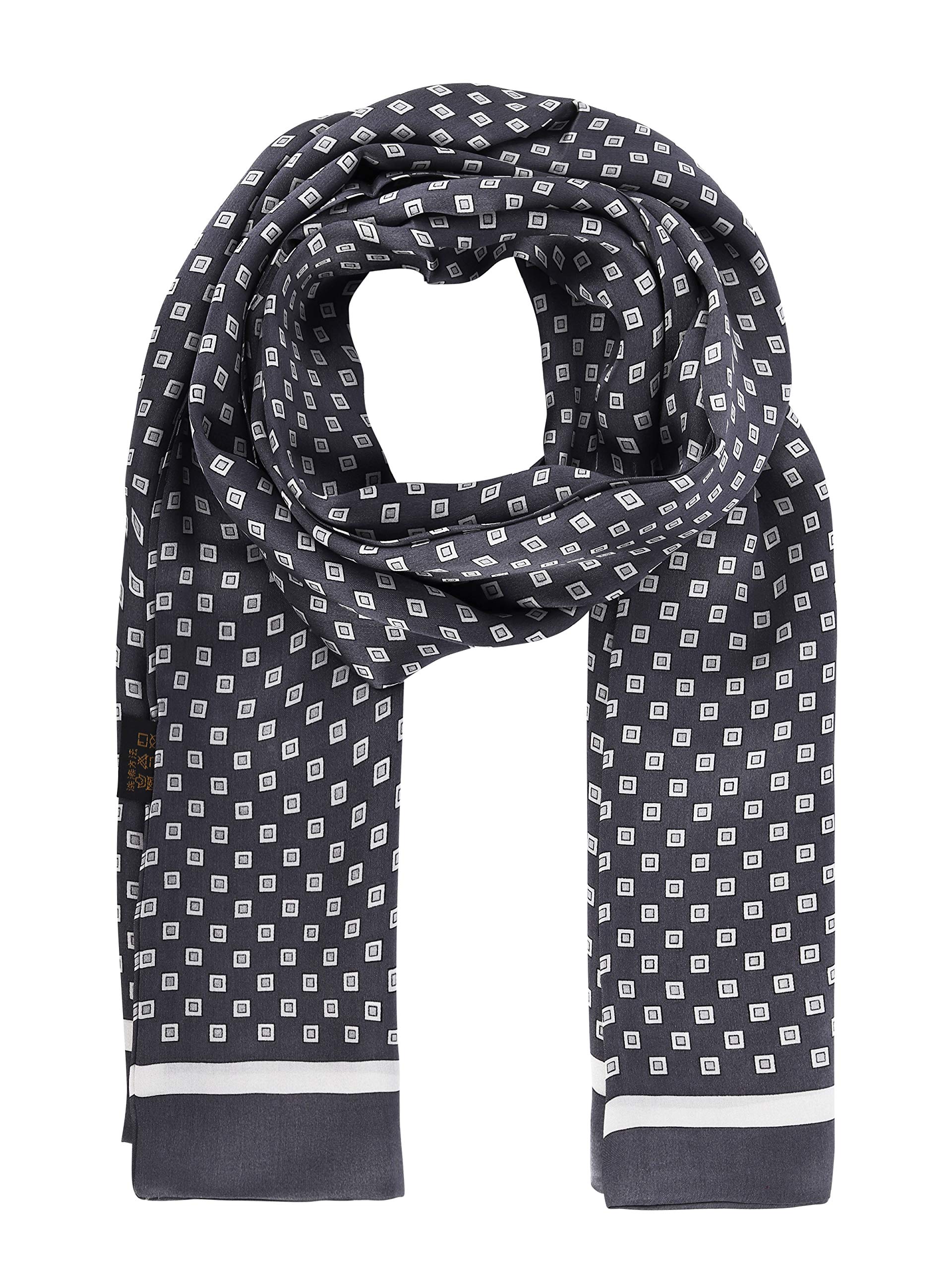 Nobile Seta Sciarpa per Uomo 100% Seta 11 Momme Sciarpa Doppio Strato per Primavera Estate Autunno Casual Business 155x26cm