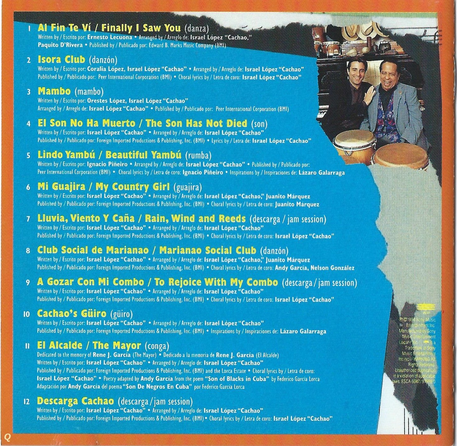 CACHAO - Master Sessions Volume I - Disque CD