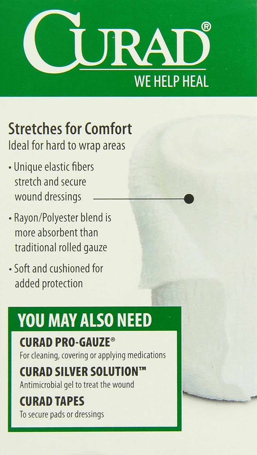 CURAD Stretch Rolled Gauze 3" x 2.5 yds., Pack of 24