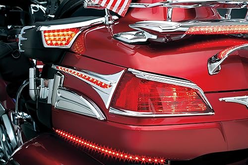 Miniatura 3 de Kuryakyn Accesorio de iluminación de motocicleta 3240: Reposabrazos LED para pasajero con detalles de señal de giro/luz intermitente para