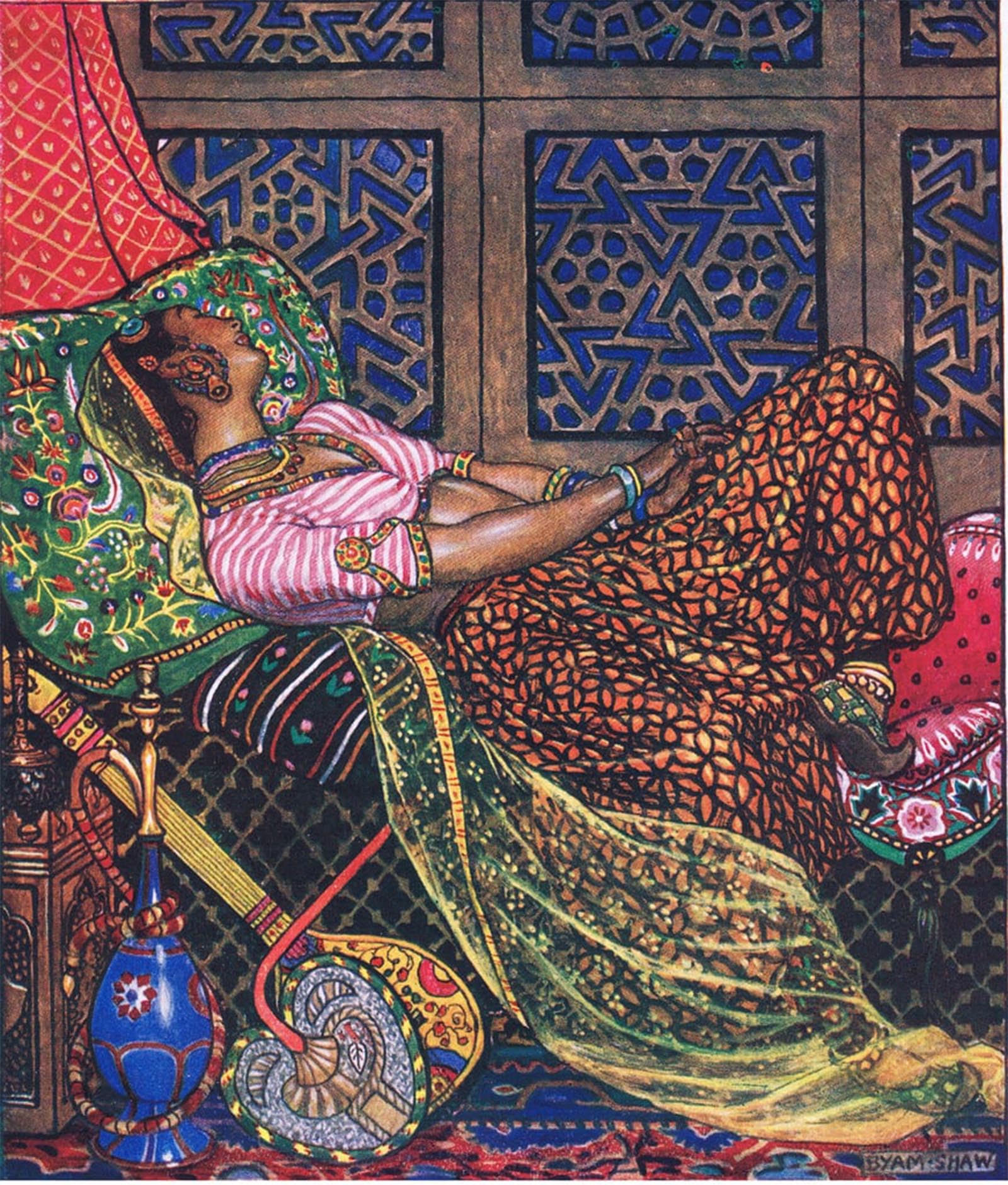 SERENDIPITP Vintage Wall Art Canvas Nordic Poster Canvas Print Picture Zira in Captivity Illustration Fromthe Garden of Kama by Byam Liston Shaw Wall Art Poster for Home Decor 60x90cm
