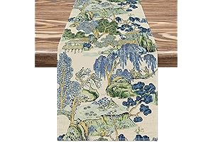 Chinoiserie Table Runner: Vintage Landscape Décor for a Pastoral Retreat