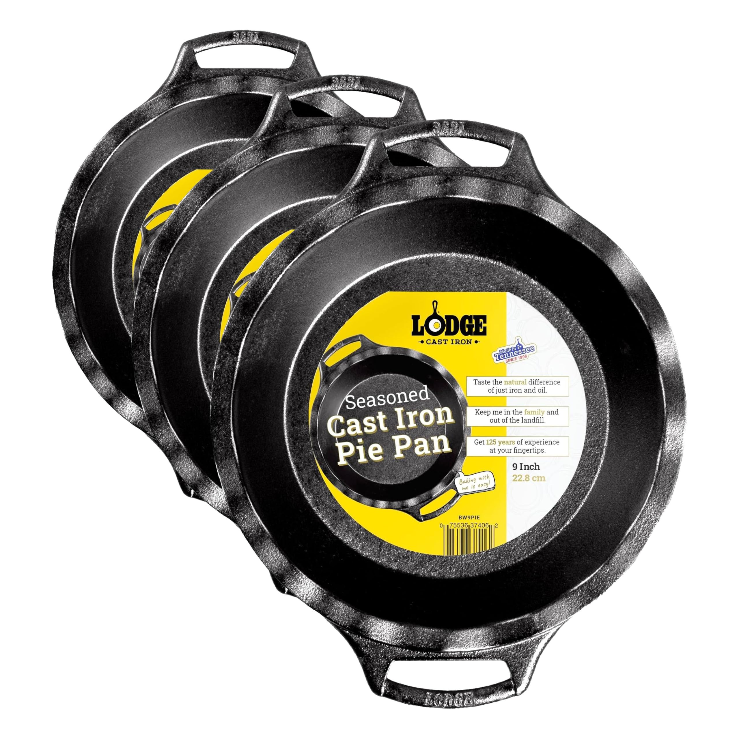 Lodge Cast Iron Pie Pan 9 Inch (Pack of 3)