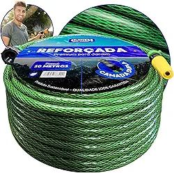 Mangueira de Jardim Esguicho Verde Trançada Reforçada Antitorção 7/16" Original 10m a 50m (10 Metros)