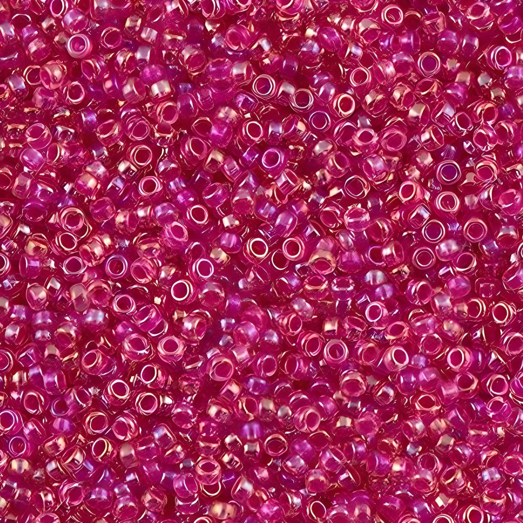 Fuchsia Lined Crystal ABMiyuki Japanese round rocailles glass seed beads 11/0 Approximately 24 gram 5 inch tube