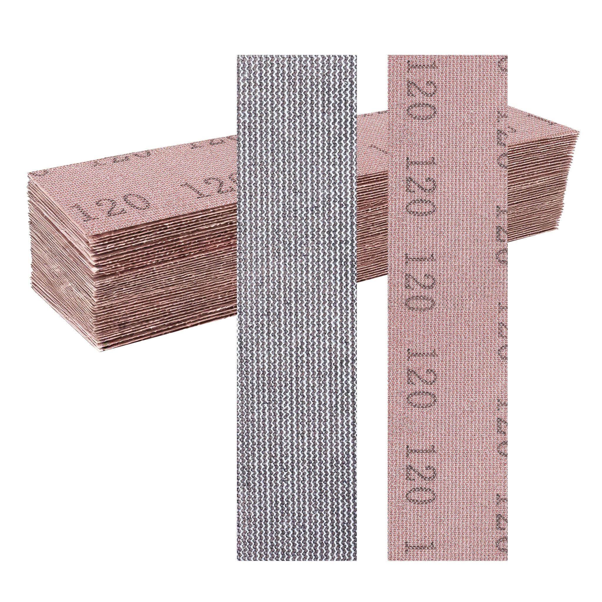 Sruhrak 25PCS Sanding Sheets 70 x 400 mm Hook and Loop Net Sandpaper, 120 Grits, For Wood Metal Plaster & Furniture Sanding, Fits Hand Sanders