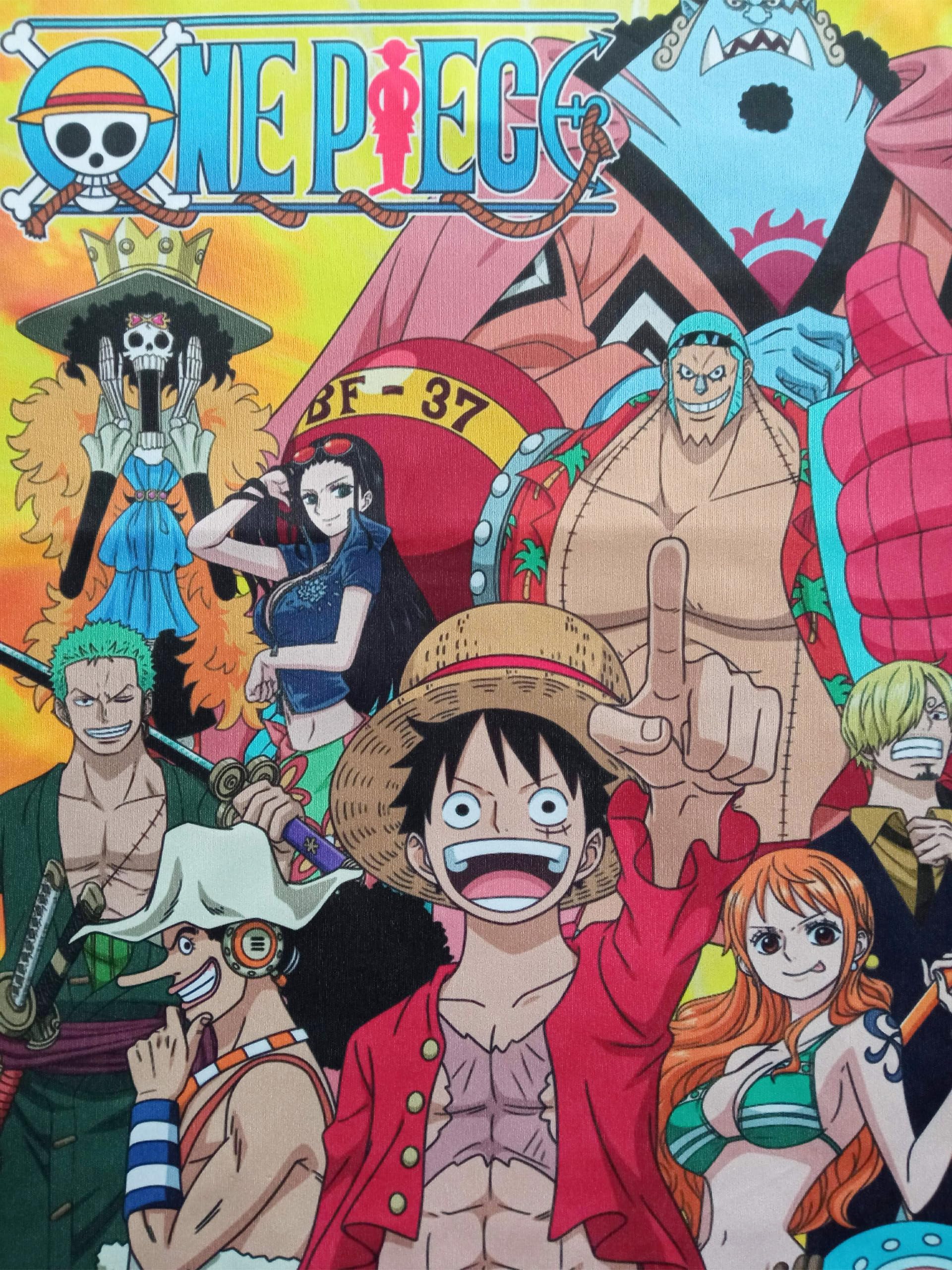 One Piece T-shirt dla chłopców - Crew Print Top dziecięca koszulka z krótkim rękawem czarna