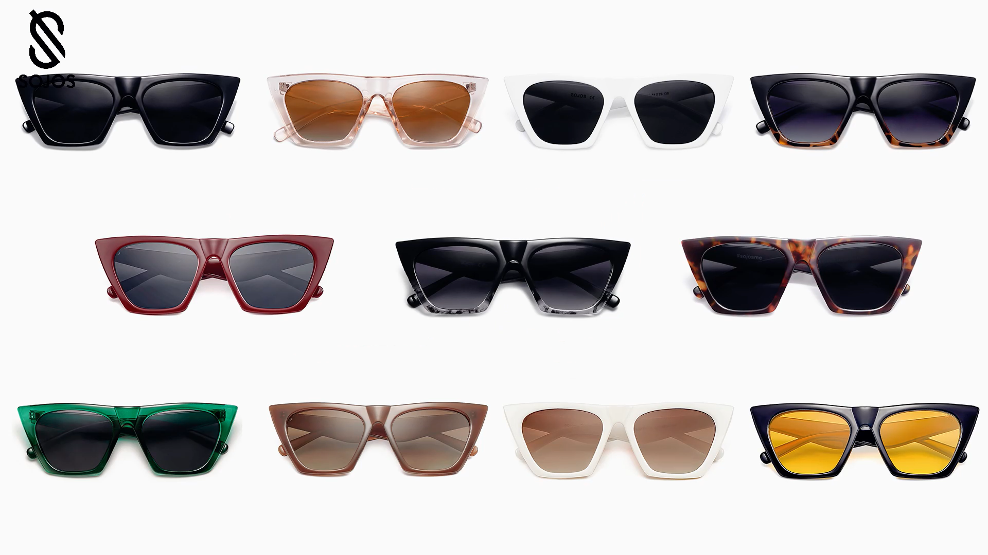 Oversized Square Cateye Polarized Sunglasses Big Frame SJ2115 Yellow Amazon.com: SOJOS Trendy Oversized Square Cateye Polarized  main image 3