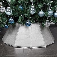 Vista 12 de Blissun - Collar para árbol de Navidad, falda de árbol de Navidad con lentejuelas, anillo de árbol plegable, base de soporte para árbol de Navidad