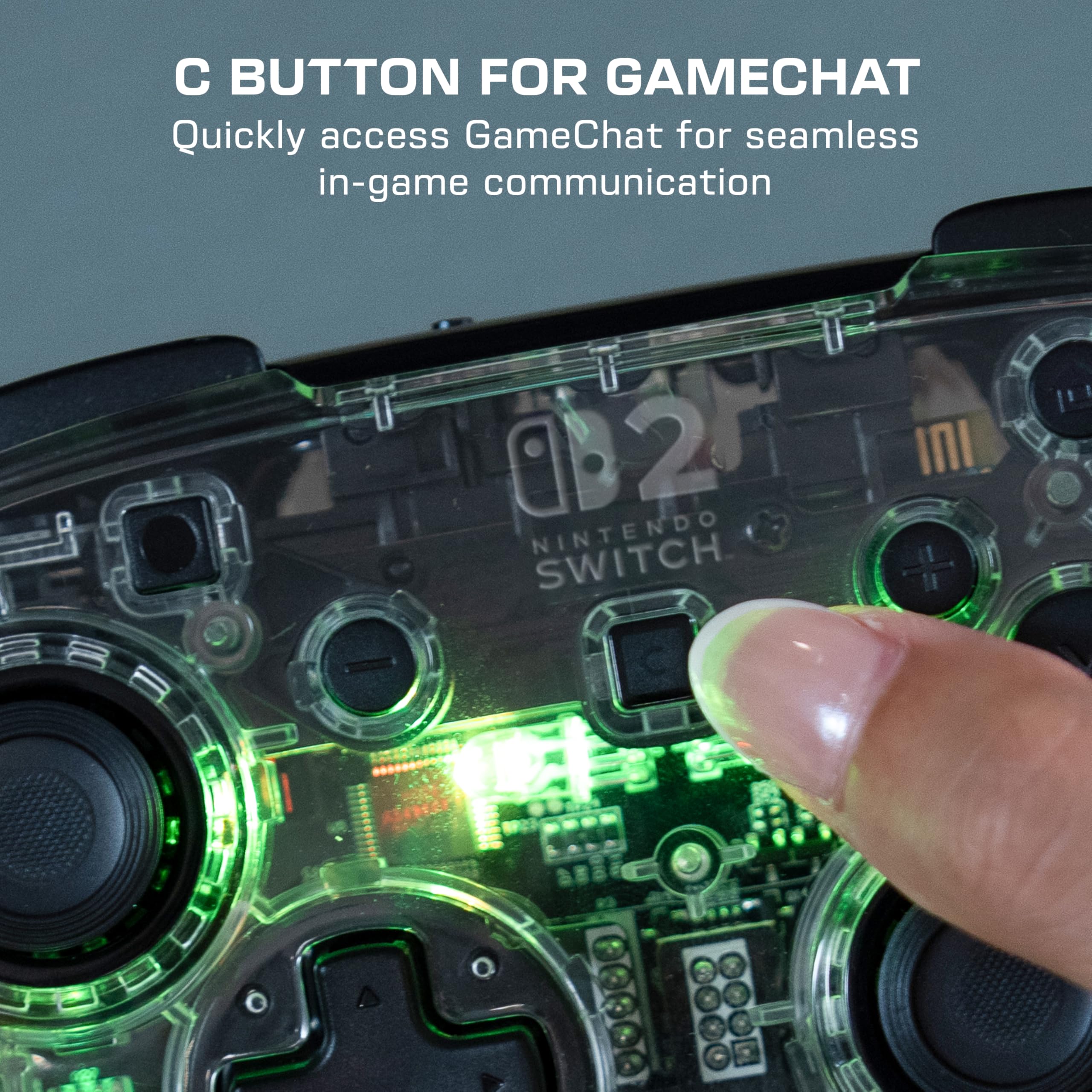 Turtle Beach Afterglow Chiaro Controller da gaming RGB wireless con licenza ufficiale per Nintendo Switch 2