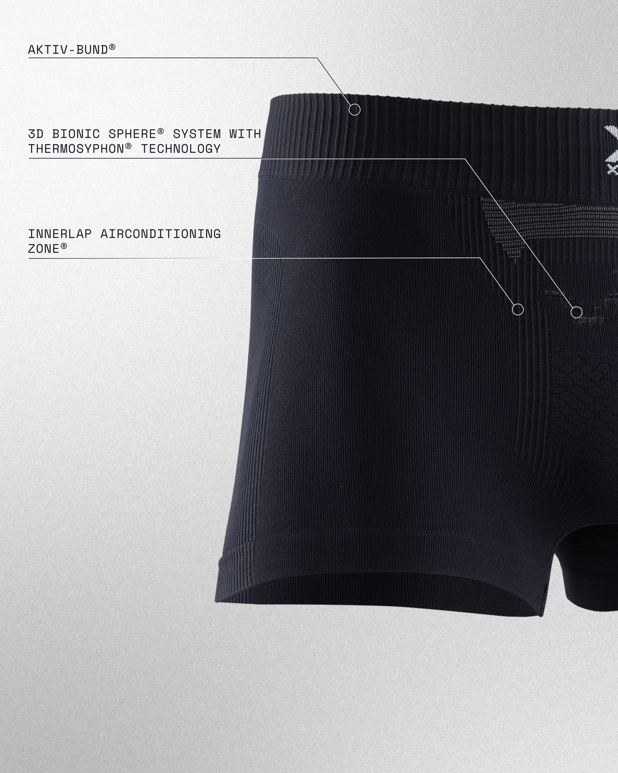 X-BIONIC Energizer 4.0 Boxers Légers pour Homme - sous-vêtements de Sport de Haute Technologie pour Une Performance et Un Confort accrus dans Toutes Les activités - Noir/Blanc, M
