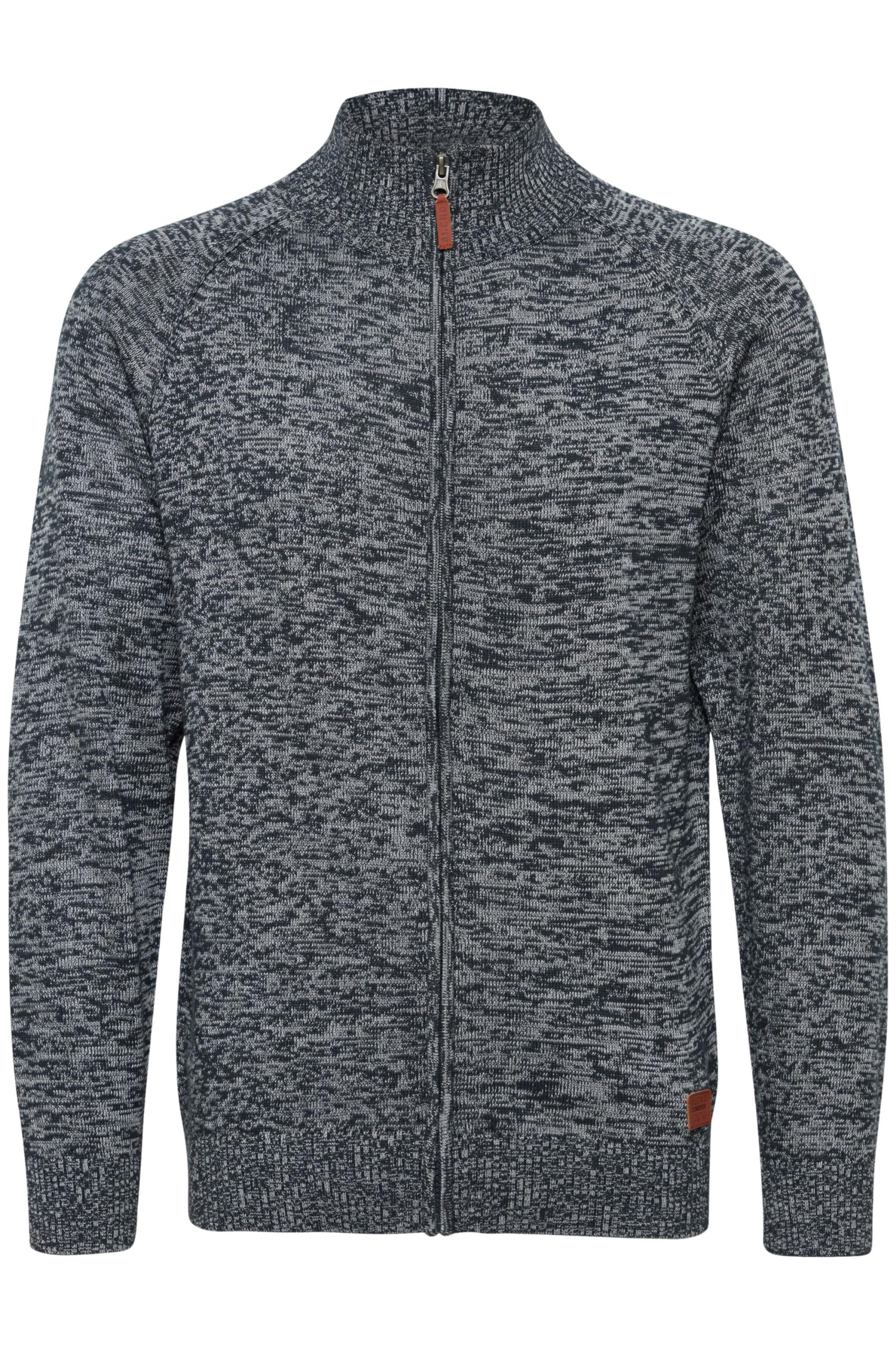 Blend BHDaniri Herren Strickjacke Cardigan Feinstrick mit Stehkragen Reißverschluss Rippbündchen Baumwollmischung Regular fit