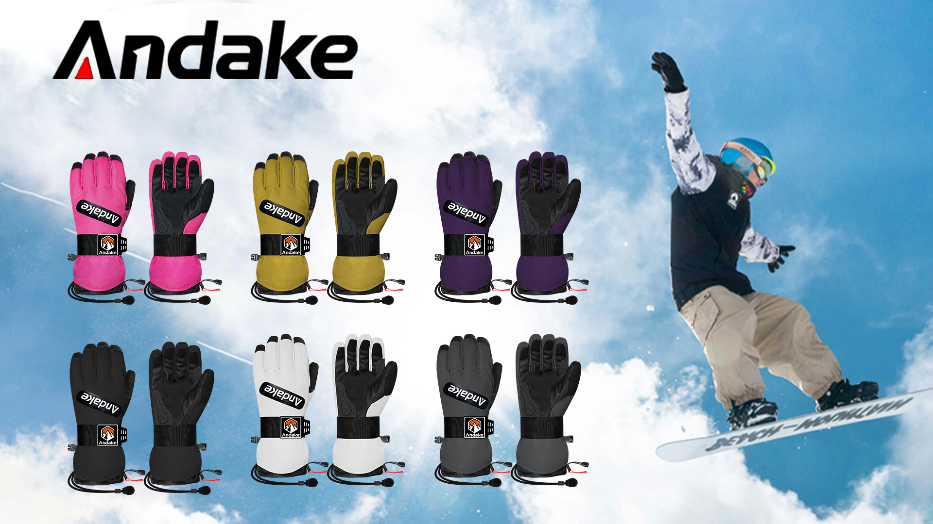 Amazon | Andake スキーグローブ 防水 防風 防寒手袋 スマホ対応