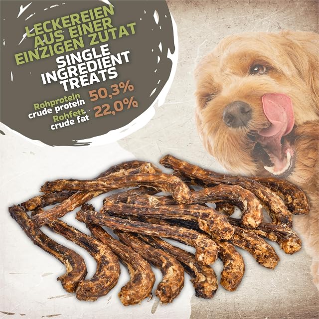 Foto 3 de 7 de Cuellos de ganso secos para perros, 1 kg (aprox. 15 - 20 unidades) - aperitivos secos para masticar