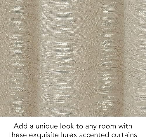 Miniatura 6 de Creative Home Ideas Paneles de cortina para ventana con pestaña trasera (2 paneles, 38 x 96 pulgadas, beige) Par de cortinas filtrantes de luz con