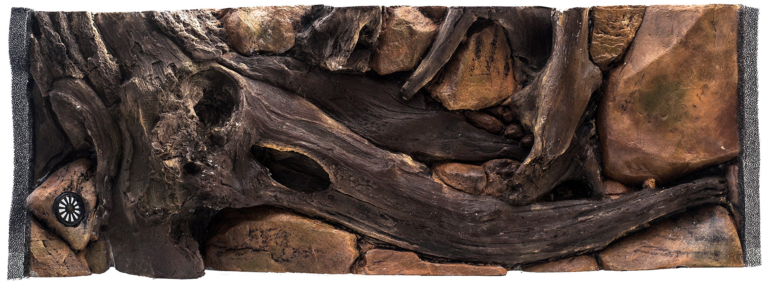 WYSKONT Aquarium background 3D Zakynthos - Aquarium background - Aquarium accessories - Background - Aquarium decoration - 97x36 cm for Aquarium 100x40 cm - brown colour - Large aquarium โ image 1