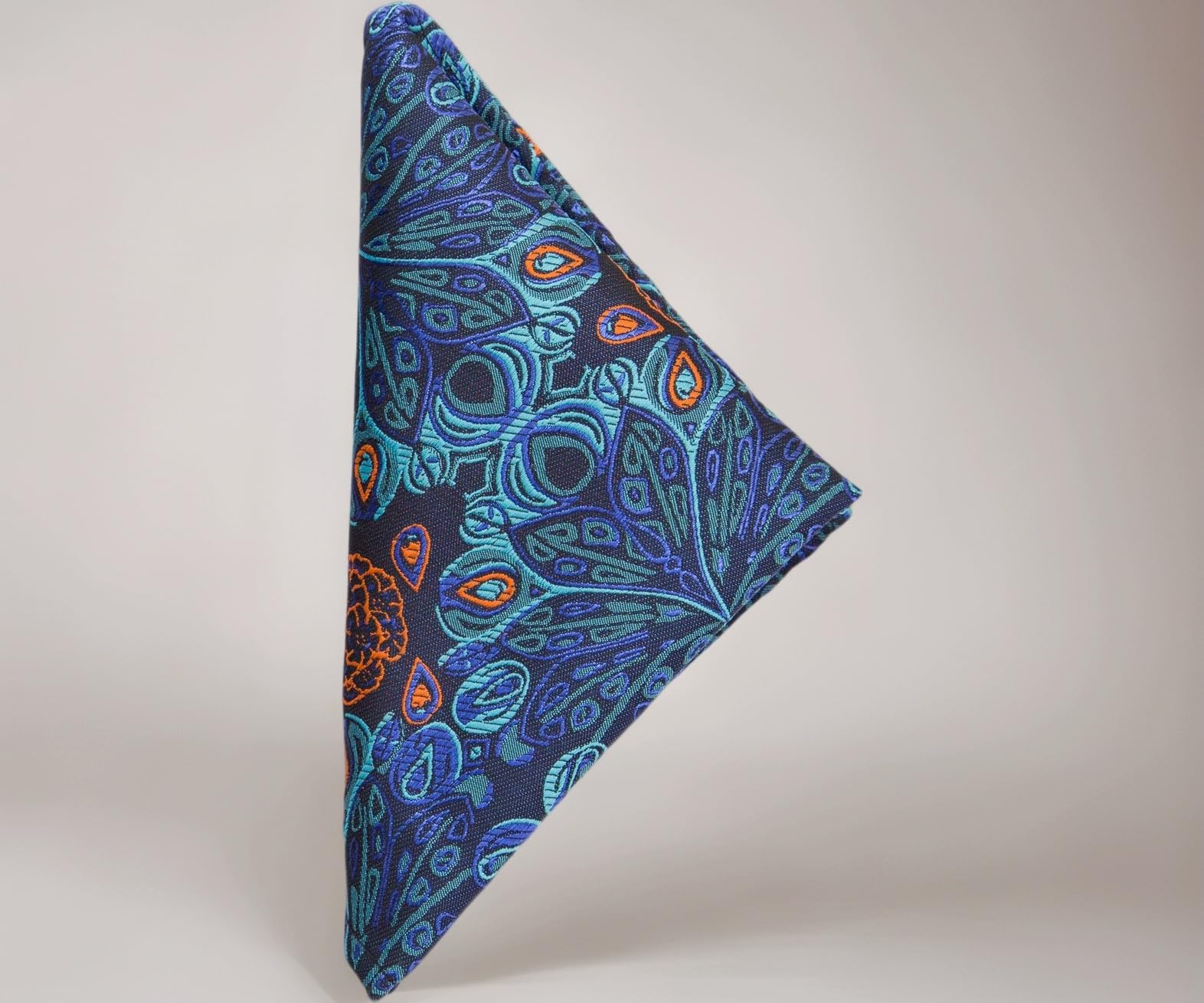 Velvet Men's Casual Style Blue Microfiber Pocket Square, Free Size