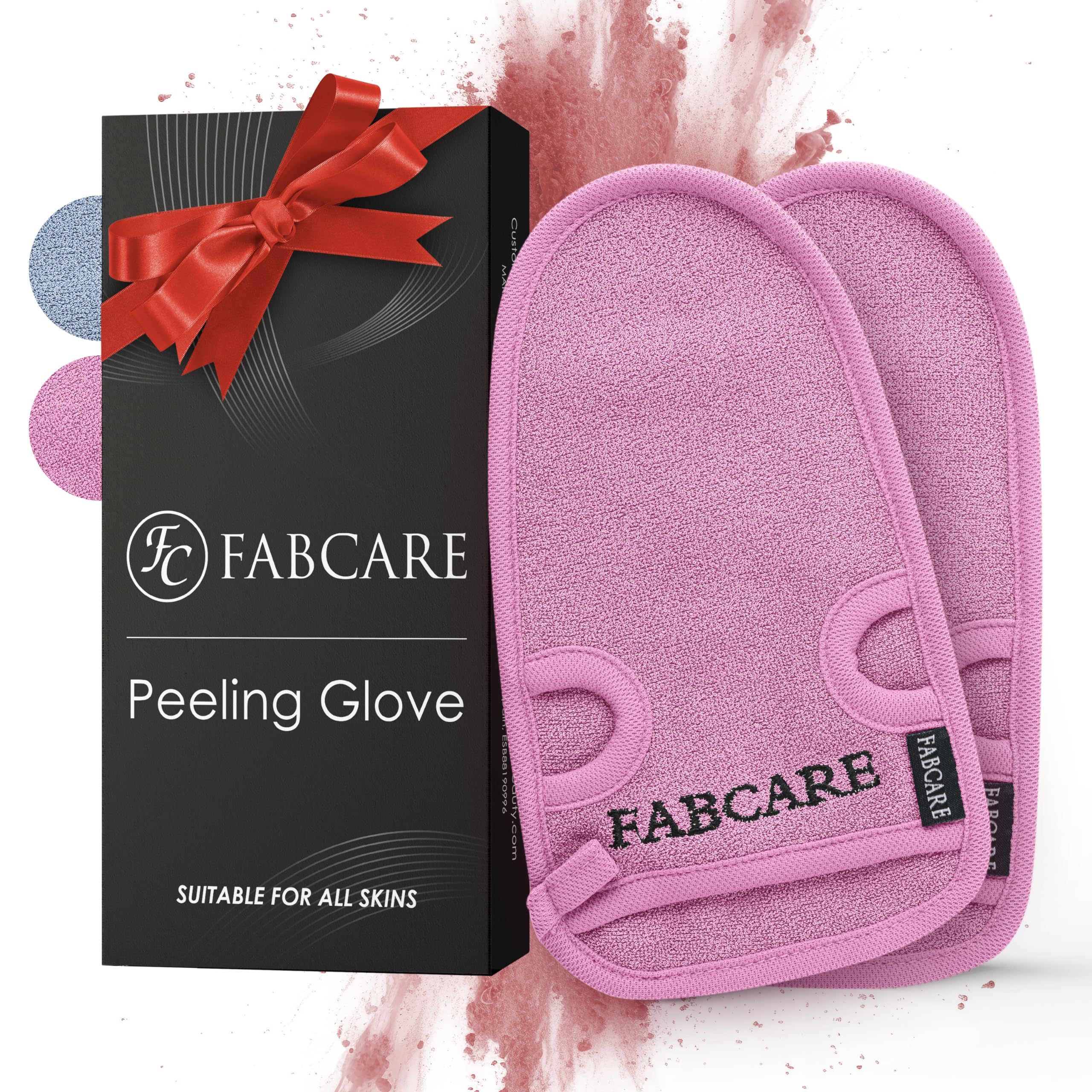 2 Paare Peelinghandschuhe – Grau, Für Gesicht & Körper, Sanfte Exfoliation, Fördert Durchblutung, Waschbar & Wiederverwendbar