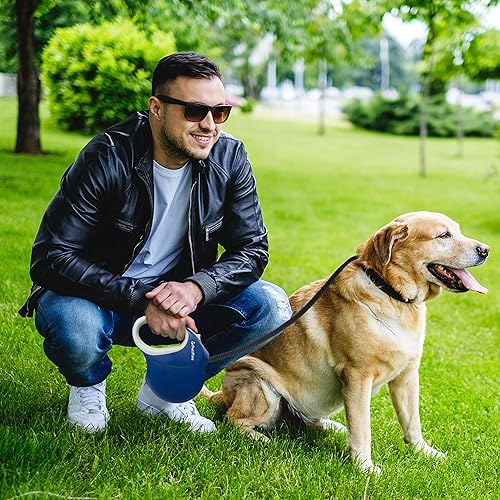 Miniatura 7 de PetiFine Correa retráctil resistente de 26 pies para perros grandes, correa extensible fuerte para perros de hasta 110 libras, cinta de nailon